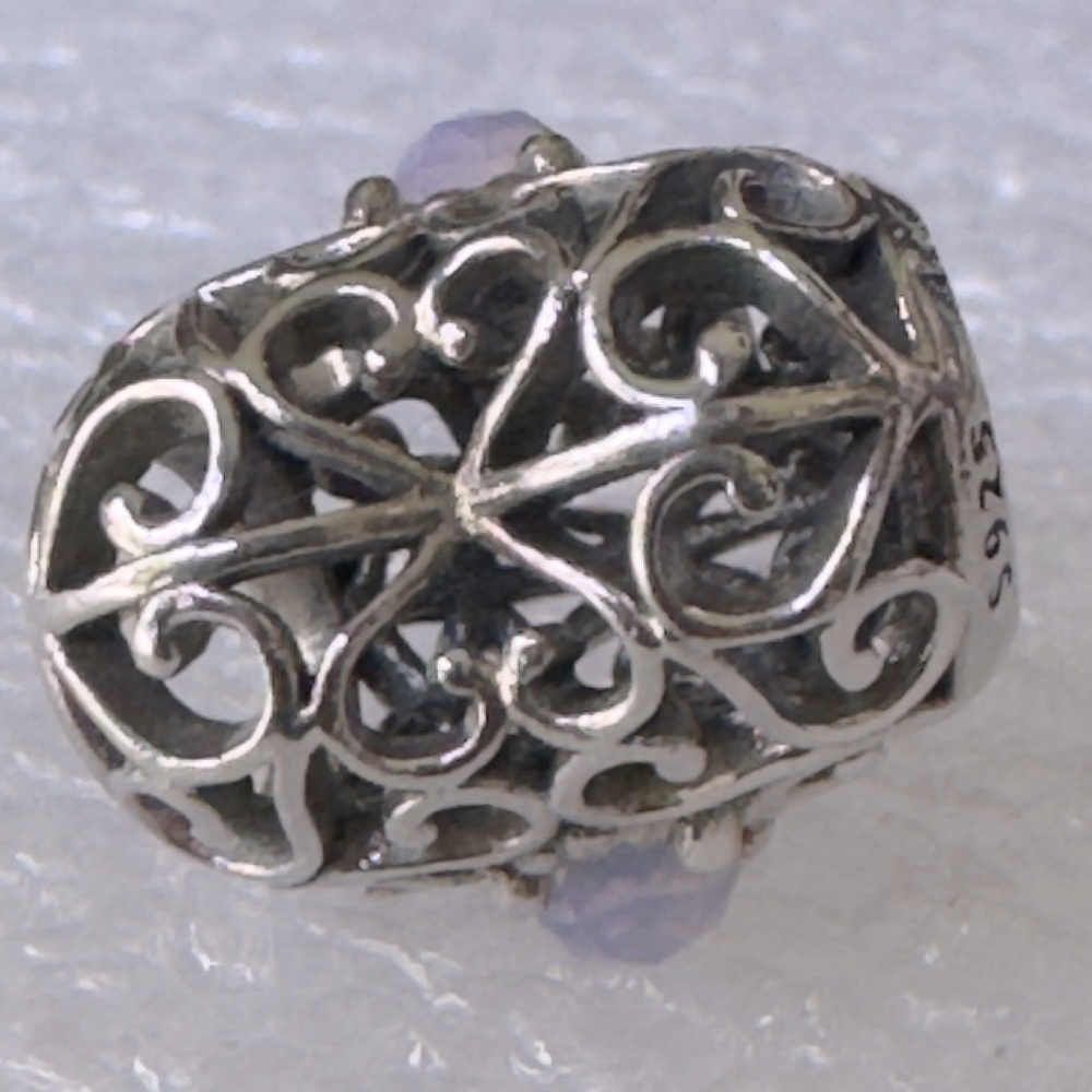 Authentic Pandora Sterling Silver SIGNATURE HEART October Charm #79178NOP - Picture 5 of 5